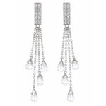 گوشواره جواهری زنانه کلیو با کریستال و آبکاری طلا