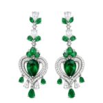گوشواره آویز زنانه کلیو مدل جواهری KYG017 رنگ نقره ای