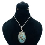 گردنبند زنانه و مردانه استیل سنگ فیروزه مدل KYTAKP259